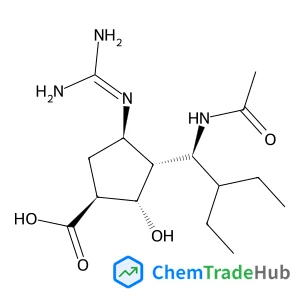 (1S,2S,3S,4R)-3-[(1S)-1-acetamido-2-ethylbutyl]-4-(diaminomethylideneamino)-2-hydroxycyclopentane-1-carboxylic acid