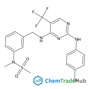 N-{3-[({2-[(4-Hydroxyphenyl)amino]-5-(trifluoromethyl)-4-pyrimidinyl}amino)methyl]phenyl}-N-methylmethanesulfonamide