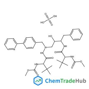 Methyl {(5S,10S,11S,14S)-11-benzyl-10-hydroxy-15,15-dimethyl-5-(2-methyl-2-propanyl)-3,6,13-trioxo-8-[4-(2-pyridinyl)benzyl]-2-oxa-4,7,8,12-tetraazahexadecan-14-yl}carbamate sulfate (1:1) (non-preferr
ed name)