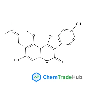 3,9-Dihydroxy-1-methoxy-2-(3-methyl-2-buten-1-yl)-6H-[1]benzofuro[3,2-c]chromen-6-one