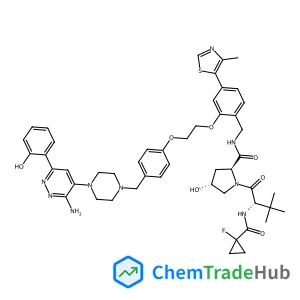 N-[(1-Fluorocyclopropyl)carbonyl]-3-methyl-L-valyl-(4R)-N-[2-{2-[4-({4-[3-amino-6-(2-hydroxyphenyl)-4-pyridazinyl]-1-piperazinyl}methyl)phenoxy]ethoxy}-4-(4-methyl-1,3-thiazol-5-yl)benzyl]-4-hydroxy-L
-prolinamide