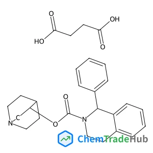 Succinic acid - (3R)-1-azabicyclo[2.2.2]oct-3-yl (1S)-1-phenyl-3,4-dihydro-2(1H)-isoquinolinecarboxylate (1:1)