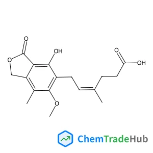 6-(4-Hydroxy-6-methoxy-7-methyl-3-oxo-1,3-dihydro-2-benzofuran-5-yl)-4-methyl-4-hexenoic acid Chemical_Structure_Of