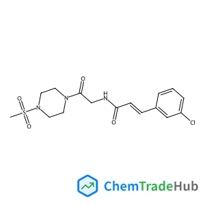 (2E)-3-(3-Chlorophenyl)-N-{2-[4-(methylsulfonyl)-1-piperazinyl]-2-oxoethyl}acrylamide structure