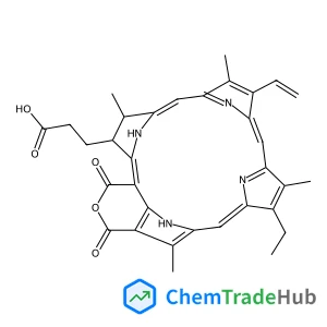 3-[(1E,10Z,15Z,19Z,22S,23S)-12-Ethyl-13,18,22,27-tetramethyl-3,5-dioxo-17-vinyl-4-oxa-8,24,25,26-tetraazahexacyclo[19.2.1.1~6,9~.1~11,14~.1~16,19~.0~2,7~]heptacosa-1,6,9(27),10,12,14(26),15,17,19,21(2
4)-decaen-23-yl]propanoic acid