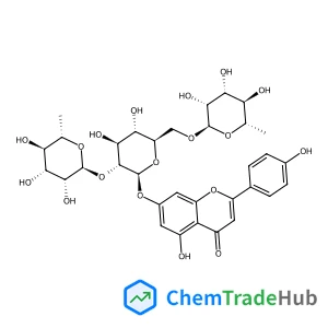 5-Hydroxy-2-(4-hydroxyphenyl)-4-oxo-4H-chromen-7-yl 6-deoxy-alpha-L-mannopyranosyl-(1->2)-[6-deoxy-alpha-L-mannopyranosyl-(1->6)]-beta-D-glucopyranoside