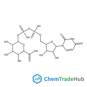 (2S,3S,4S,5R,6R)-6-{[{[{[(2R,3S,4R,5R)-5-(2,4-Dioxo-3,4-dihydro-1(2H)-pyrimidinyl)-3,4-dihydroxytetrahydro-2-furanyl]methoxy}(hydroxy)phosphoryl]oxy}(hydroxy)phosphoryl]oxy}-3,4,5-trihydroxytetrahydro
-2H-pyran-2-carboxylic acid (non-preferred name)