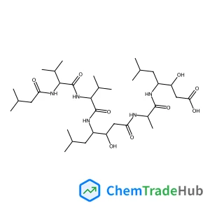 N-(3-Methylbutanoyl)-L-valyl-N-[(3S,4S)-1-{[(2S)-1-{[(2S,3S)-1-carboxy-2-hydroxy-5-methyl-3-hexanyl]amino}-1-oxo-2-propanyl]amino}-3-hydroxy-6-methyl-1-oxo-4-heptanyl]-L-valinamide