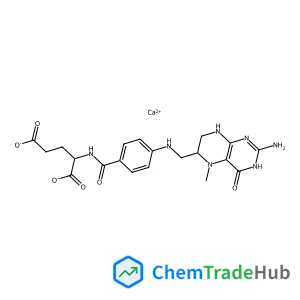 Calcium (2S)-2-(4-(((2-amino-5-methyl-4-oxo-3,4,5,6,7,8-hexahydropteridin-6-yl)methyl)amino)benzamido)pentanedioate Calcium (2S)-2-(4-(((2-amino-5-methyl-4-oxo-3,4,5,6,7,8-hexahydropteridin-6-yl)methyl)amino)benzamido)pentanedioate
