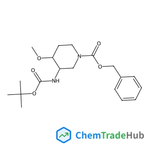 1-Piperidinecarboxylic acid, 3-[[(1,1-dimethylethoxy)carbonyl]amino]-4-methoxy-, phenylmethyl ester