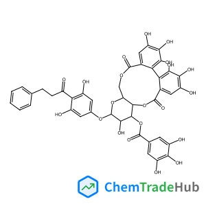1-Propanone, 1-[4-[[4,6-O-[[(1S)-4,4′,5,5′,6,6′-hexahydroxy[1,1′-biphenyl]-2,2′-diyl]dicarbonyl]-β-D-glucopyranosyl]oxy]-2,6-dihydroxyphenyl]-3-phenyl-