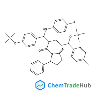 (4S)-3-{(2R,5S)-5-(4-Fluorophenyl)-2-[(S)-[(4-fluorophenyl)amino]{4-[(trimethylsilyl)oxy]phenyl}methyl]-5-[(trimethylsilyl)oxy]pentanoyl}-4-phenyl-1,3-oxazolidin-2-one