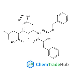 N-[(Benzyloxy)carbonyl]-L-phenylalanyl-L-histidyl-L-leucine structure