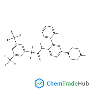 2-[3,5-Bis(trifluoromethyl)phenyl]-N,2-dimethyl-N-[4-(2-methylphenyl)-6-(4-methyl-1-piperazinyl)-3-pyridinyl]propanamide