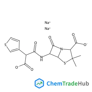 Disodium (2S,5R,6R)-6-{[(2R)-2-carboxylato-2-(3-thienyl)acetyl]amino}-3,3-dimethyl-7-oxo-4-thia-1-azabicyclo[3.2.0]heptane-2-carboxylate