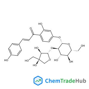 3-Hydroxy-4-[(2E)-3-(4-hydroxyphenyl)-2-propenoyl]phenyl 2-O-[(2S,3R,4R)-3,4-dihydroxy-4-(hydroxymethyl)tetrahydro-2-furanyl]-beta-D-glucopyranoside