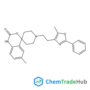 6-Methyl-1'-[2-(5-methyl-2-phenyl-1,3-oxazol-4-yl)ethyl]spiro[3,1-benzoxazine-4,4'-piperidin]-2(1H)-one structure