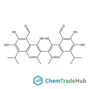 1,1',6,6',7,7'-Hexahydroxy-5,5'-diisopropyl-3,3'-dimethyl-2,2'-binaphthalene-8,8'-dicarbaldehyde 1,1',6,6',7,7'-Hexahydroxy-5,5'-diisopropyl-3,3'-dimethyl-2,2'-binaphthalene-8,8'-dicarbaldehyde