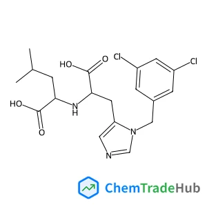 (S,S)-2-{1-Carboxy-2-[3-(3,5-dichloro-benzyl)-3H-imidazol-4-YL]-ethylamino}-4-methyl-pentanoic acid structure