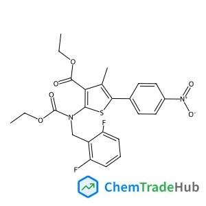 Ethyl 2-((2,6-difluorobenzyl)(ethoxycarbonyl)amino)-4-methyl-5-(4-nitrophenyl)thiophene-3-carboxylate