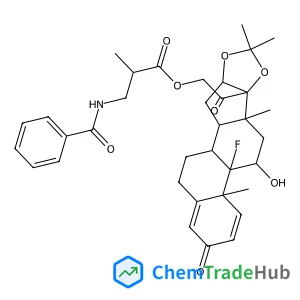2-[(4aS,4bR,5S,6aS,6bS,9aR,10aS,10bS)-4b-Fluoro-5-hydroxy-4a,6a,8,8-tetramethyl-2-oxo-2,4a,4b,5,6,6a,9a,10,10a,10b,11,12-dodecahydro-6bH-naphtho[2',1':4,5]indeno[1,2-d][1,3]dioxol-6b-yl]-2-oxoethyl 3-
(benzoylamino)-2-methylpropanoate
