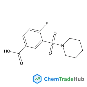 4-Fluoro-3-(1-piperidinylsulfonyl)benzoic acid structure