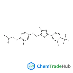 {4-[({2-[3-Fluoro-4-(trifluoromethyl)phenyl]-4-methyl-1,3-thiazol-5-yl}methyl)sulfanyl]-2-methylphenoxy}acetic acid