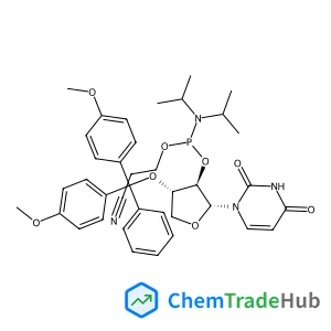 1-{2’-O-[(2-Cyanoethoxy)(diisopropyl   amino)phosphino]-3’-O-[(4,4’-dimethoxytriphenyl)methyl]-L-threofuranosyl}   uracil
