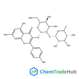 5,7-Dihydroxy-2-(4-hydroxyphenyl)-4-oxo-4H-chromen-3-yl 2-O-(6-deoxy-alpha-L-mannopyranosyl)-beta-D-glucopyranoside structure
