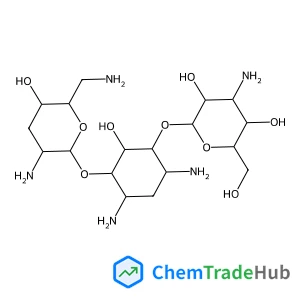 (2S,3R,4S,5S,6R)-4-amino-2-{[(1S,2S,3R,4S,6R)-4,6-diamino-3-{[(2R,3R,5S,6R)-3-amino-6-(aminomethyl)-5-hydroxyoxan-2-yl]oxy}-2-hydroxycyclohexyl]oxy}-6-(hydroxymethyl)oxane-3,5-diol