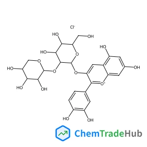 2-(3,4-Dihydroxyphenyl)-5,7-dihydroxy-3-chromeniumyl 2-O-beta-D-xylopyranosyl-beta-D-glucopyranoside chloride