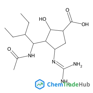(1S,2S,3R,4R)-4-carbamimidamido-3-[(1S)-1-acetamido-2-ethylbutyl]-2-hydroxycyclopentane-1-carboxylic acid