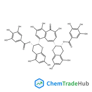 (2R,3R)-2-(1-{(2S,3S)-5,7-Dihydroxy-3-[(3,4,5-trihydroxybenzoyl)oxy]-3,4-dihydro-2H-chromen-2-yl}-3,4,6-trihydroxy-5-oxo-5H-benzo[7]annulen-8-yl)-5,7-dihydroxy-3,4-dihydro-2H-chromen-3-yl 3,4,5-trihyd
roxybenzoate
