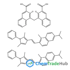 Bis{6-(dimethylamino)-2-[(E)-2-(2,5-dimethyl-1-phenyl-1H-pyrrol-3-yl)vinyl]-1-methylquinolinium} 4,4'-methylenebis(3-hydroxy-2-naphthoate)