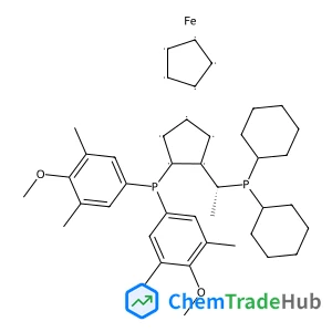1,2,3,4,5-Cyclopentanepentayl, compd. with 1-[bis(4-methoxy-3,5-dimethylphenyl)phosphino]-2-[(1R)-1-(dicyclohexylphosphino)ethyl]-1,2,3,4,5-cyclopentanepentayl, iron salt (1:1:1)