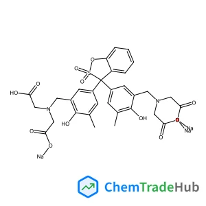 Trisodium 2,2'-({5-[3-(3-{[(carboxylatomethyl)(carboxymethyl)amino]methyl}-4-hydroxy-5-methylphenyl)-2,2-dioxido-3H-1,2-benzoxathiol-3-yl]-2-hydroxy-3-methylbenzyl}imino)diacetate