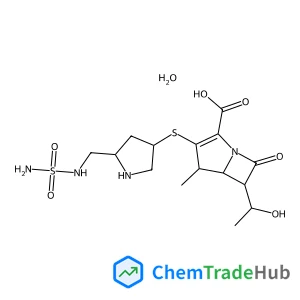 (4R,5S,6S)-6-[(1R)-1-Hydroxyethyl]-4-methyl-7-oxo-3-({(3S,5S)-5-[(sulfamoylamino)methyl]-3-pyrrolidinyl}sulfanyl)-1-azabicyclo[3.2.0]hept-2-ene-2-carboxylic acid hydrate (1:1)