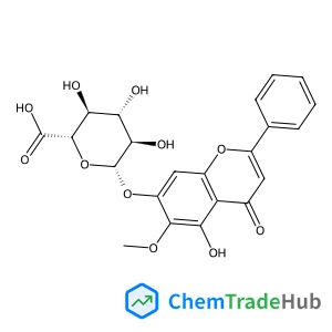 5-Hydroxy-6-methoxy-4-oxo-2-phenyl-4H-chromen-7-yl beta-D-glucopyranosiduronic acid