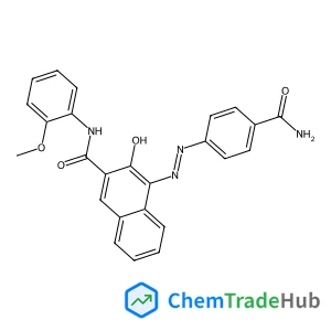 4-[(E)-(4-Carbamoylphenyl)diazenyl]-3-hydroxy-N-(2-methoxyphenyl)-2-naphthamide