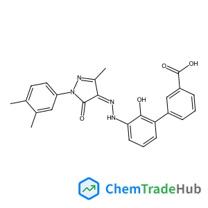 3'-{2-[1-(3,4-Dimethylphenyl)-3-methyl-5-oxo-1,5-dihydro-4H-pyrazol-4-ylidene]hydrazino}-2'-hydroxy-3-biphenylcarboxylic acid