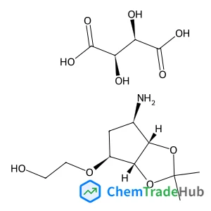 (2R,3R)-2,3-Dihydroxysuccinic acid - 2-{[(3aR,4S,6R,6aS)-6-amino-2,2-dimethyltetrahydro-3aH-cyclopenta[d][1,3]dioxol-4-yl]oxy}ethanol (1:1)