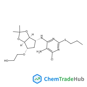 2-{[(3aR,4S,6R,6aS)-6-{[5-Amino-6-chloro-2-(propylsulfanyl)-4-pyrimidinyl]amino}-2,2-dimethyltetrahydro-3aH-cyclopenta[d][1,3]dioxol-4-yl]oxy}ethanol