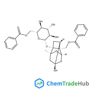 {(1R,2S,3R,5R,6R,8S)-3-[(6-O-Benzoyl-beta-D-glucopyranosyl)oxy]-6-hydroxy-8-methyl-9,10-dioxatetracyclo[4.3.1.0~2,5~.0~3,8~]dec-2-yl}methyl benzoate
