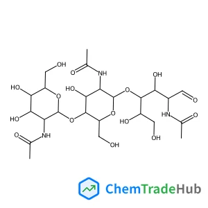 2-Acetamido-2-deoxy-beta-D-glucopyranosyl-(1->4)-2-acetamido-2-deoxy-beta-D-glucopyranosyl-(1->4)-2-acetamido-2-deoxy-D-glucose Chemical_Structure_Of