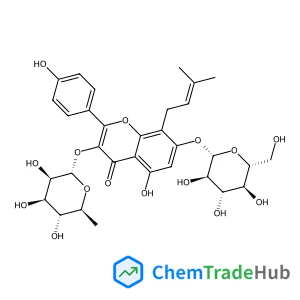 3-[(6-Deoxy-alpha-L-mannopyranosyl)oxy]-5-hydroxy-2-(4-hydroxyphenyl)-8-(3-methyl-2-buten-1-yl)-4-oxo-4H-chromen-7-yl beta-D-glucopyranoside