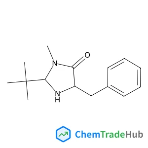 (2R,5R)-5-Benzyl-3-methyl-2-(2-methyl-2-propanyl)-4-imidazolidinone structure