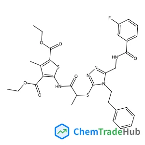 2,4-Diethyl 5-[[2-[[5-[[(3-fluorobenzoyl)amino]methyl]-4-(2-phenylethyl)-4H-1,2,4-triazol-3-yl]thio]-1-oxopropyl]amino]-3-methyl-2,4-thiophenedicarboxylate