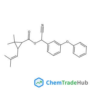 Cyano(3-phenoxyphenyl)methyl (1R,3R)-2,2-dimethyl-3-(2-methyl-1-propen-1-yl)cyclopropanecarboxylate
