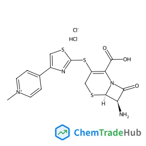 4-(2-{[(6R,7R)-7-Amino-2-carboxy-8-oxo-5-thia-1-azabicyclo[4.2.0]oct-2-en-3-yl]sulfanyl}-1,3-thiazol-4-yl)-1-methylpyridinium chloride hydrochloride (1:1:1)