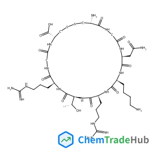 (4R,10S,13S,16S,19S,22S,28R)-28-Amino-19-(4-aminobutyl)-22-(2-amino-2-oxoethyl)-10,16-bis(3-carbamimidamidopropyl)-13-[(1R)-1-hydroxyethyl]-6,9,12,15,18,21,24,27-octaoxo-1,2-dithia-5,8,11,14,17,20,23,
26-octaazacyclononacosane-4-carboxylic acid